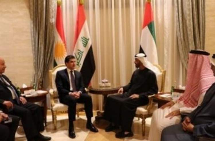 دیدار محمد بن زاید و رئیس اقلیم کردستان عراق