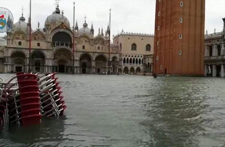 زیر آب رفتن ونیز ایتالیا در پی بارندگی‌های شدید