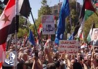 تجمع اعتراضی مردم سوریه علیه تحریم‌های اقتصادی آمریکا