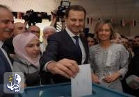 بشار اسد و همسرش رای خود را به صندوق انداختند