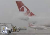 بارش سنگین برف در استانبول پروازهای فرودگاه این شهر را متوقف کرد