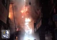 آتش سوزی در بازار تهران/۶ ایستگاه در حال خاموش کردن آتش هستند  