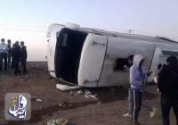 واژگونی اتوبوس در محور ایرانشهر، ۲۰ مصدوم برجای گذاشت