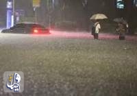 بارش سیل‌آسای باران خیابان‌های سئول را غرق در آب کرد