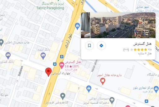 موقعیت جغرافیایی هتل گسترش تبریز 