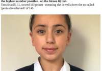رکورد ضریب هوشی توسط «تارا شریفی» دختر ۱۱ ساله ایرانی شکسته شد