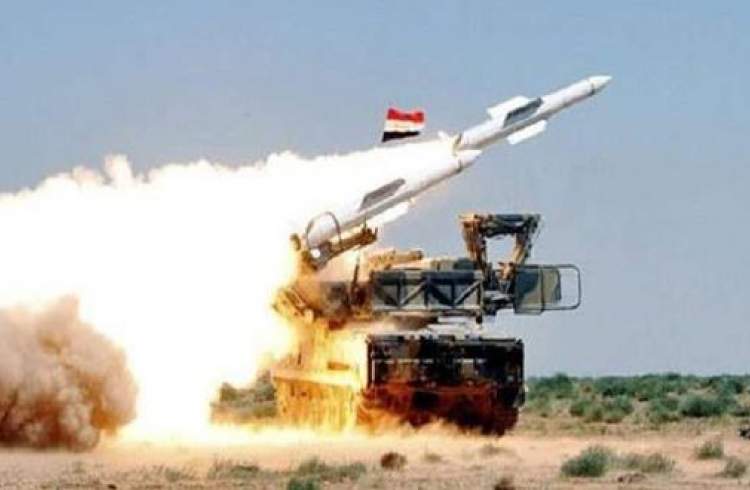 انهدام یک موشک توسط سامانه پدافند ارتش سوریه