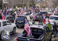 تجمع هزاران آمریکایی علیه فرمانداران ایالتی به دعوت ترامپ
