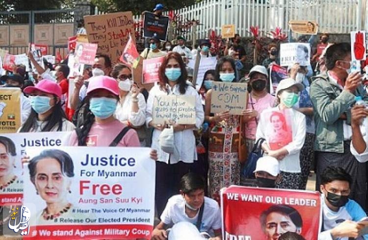 تظاهرات علیه کودتا در میانمار وارد دومین هفته شد