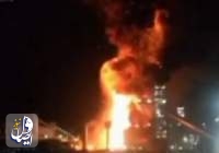 آتش سوزی در کارخانه فولاد زرند کرمان