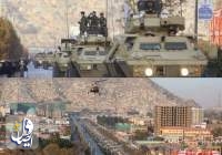 رژه نظامی نیروهای طالبان با تجهیزات رزمی آمریکا در خیابان‌های کابل