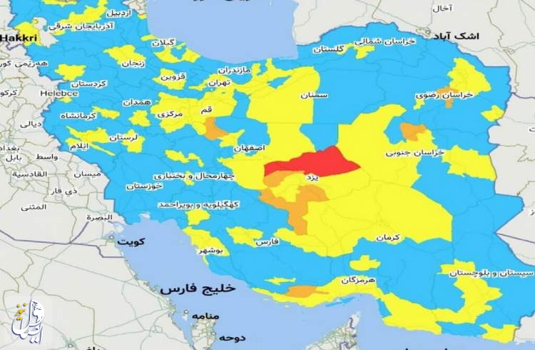 رنگ قرمز به نقشه کرونایی ایران بازگشت