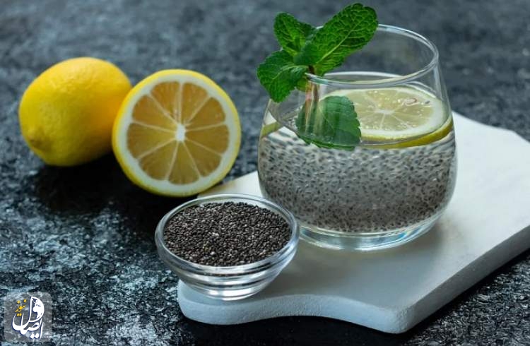 chia seed and lemon water drink  