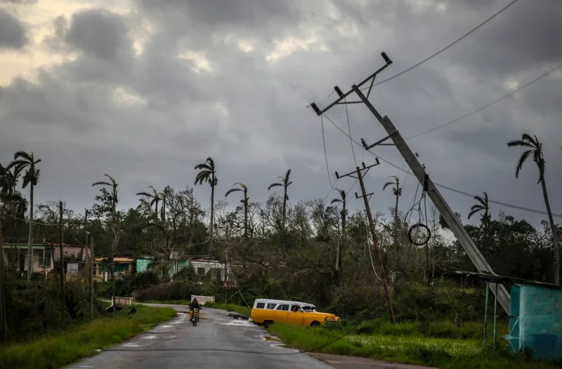 Utility poles tilted