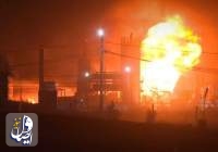 آتش سوزی در یک پالایشگاه نفتی در شمال عراق