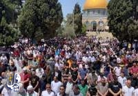 حضور بیش از 110 هزار نمازگزار فلسطینی در نماز عید فطر در مسجد الاقصی