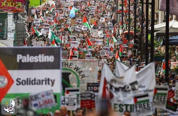 تظاهرات بزرگ و بی سابقه در لندن برای حمایت از غزه