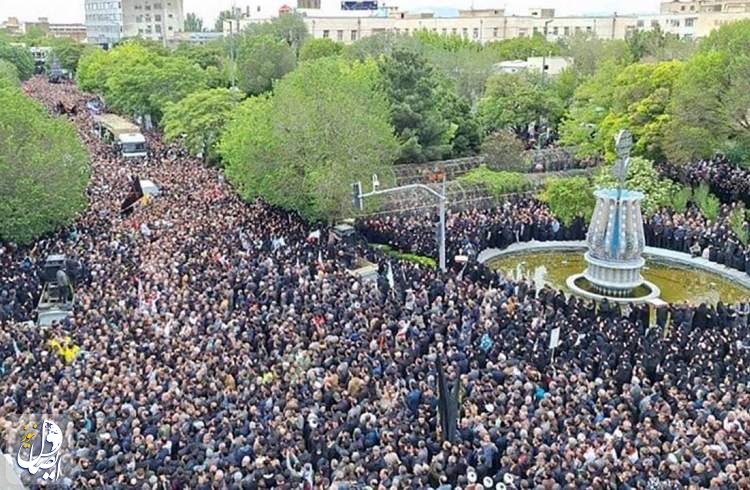 بدء مراسم تشييع جثمان الرئيس الشهيد ورفاقه في تبريز