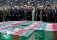 طهران.. قائد الثورة يقيم صلاة الميت على جثامين شهداء الخدمة